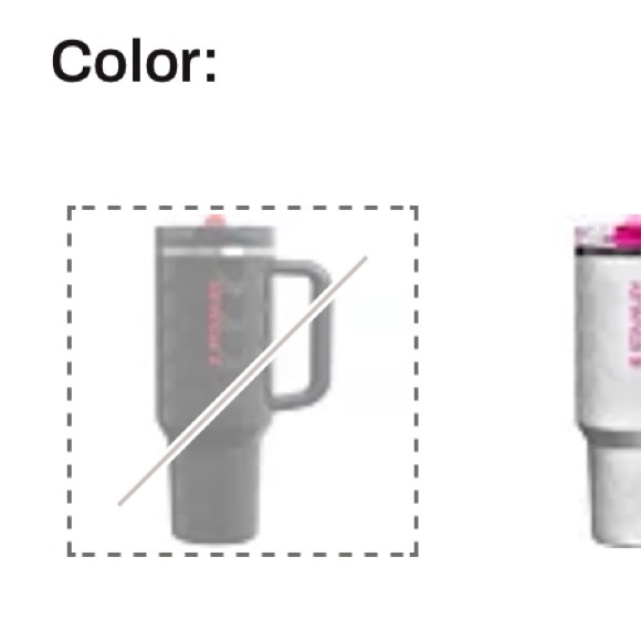 Stanley BLACK LOVELY Valentines Day 40oz quencher protour cup red & hearts - Picture 3 of 3